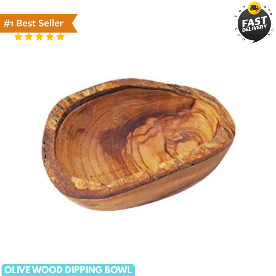 Olive Wood Dipping Bowl - Rustic. Olive wood bowl for dipping oils, condiment... Olive Wood Dipping Bowl - Rustic. Olive wood bowl for dipping oils, condiment...