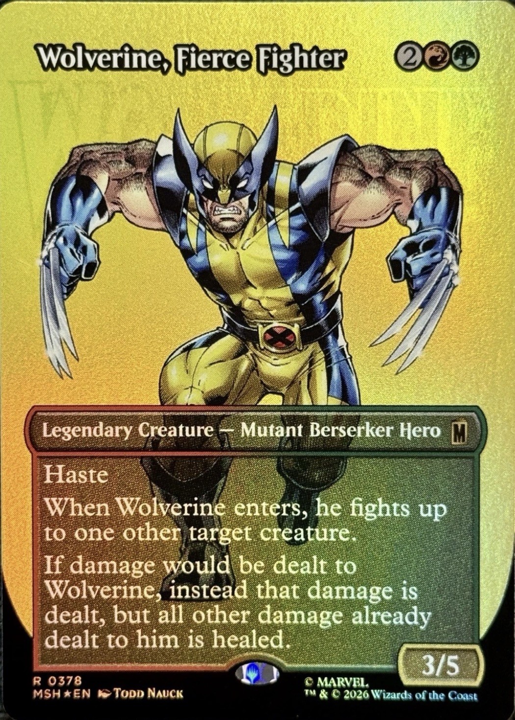 Wolverine, Fierce Fighter (Borderless) - Marvel Super Heroes Foil Wolverine, Fierce Fighter (Borderless) - Marvel Super Heroes Foil