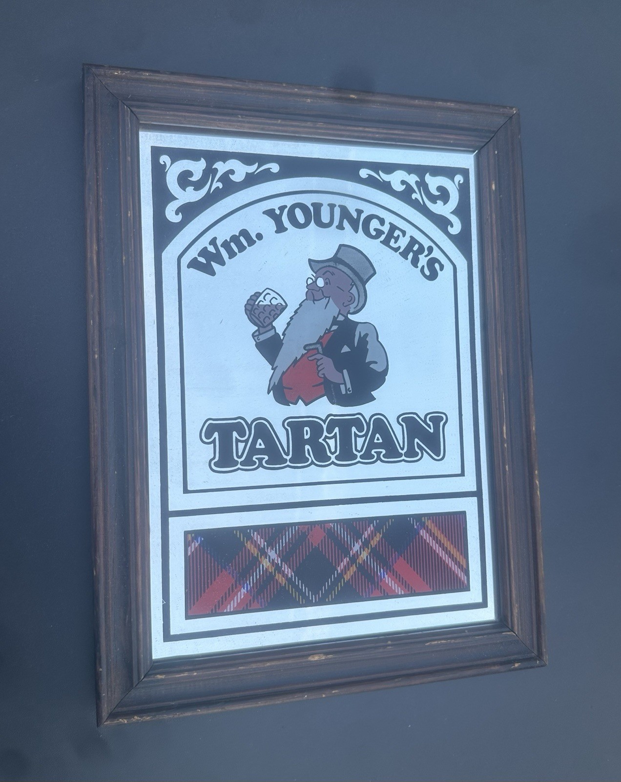 60’S WM YOUNGER TARTAN MIRROR SCOTTISH BEER SIGN 60’S WM YOUNGER TARTAN MIRROR SCOTTISH BEER SIGN