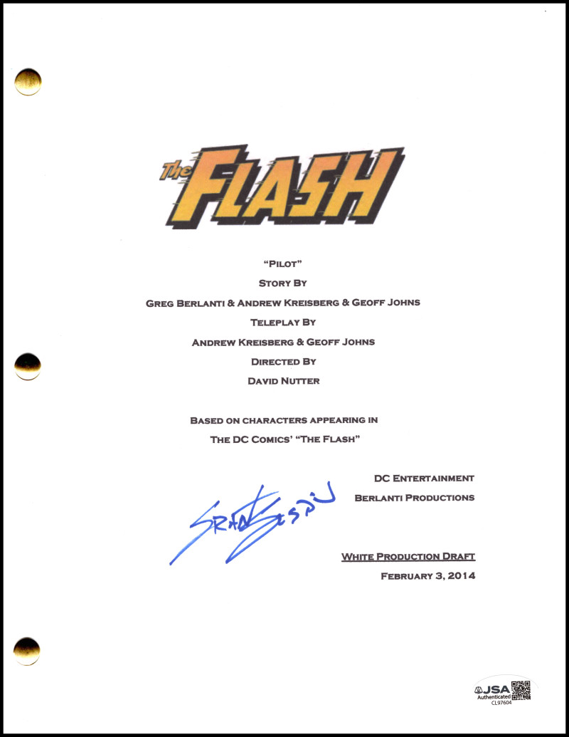 Grant Gustin Signed Autograph The Flash Full Pilot Script Screenplay w/ JSA COA