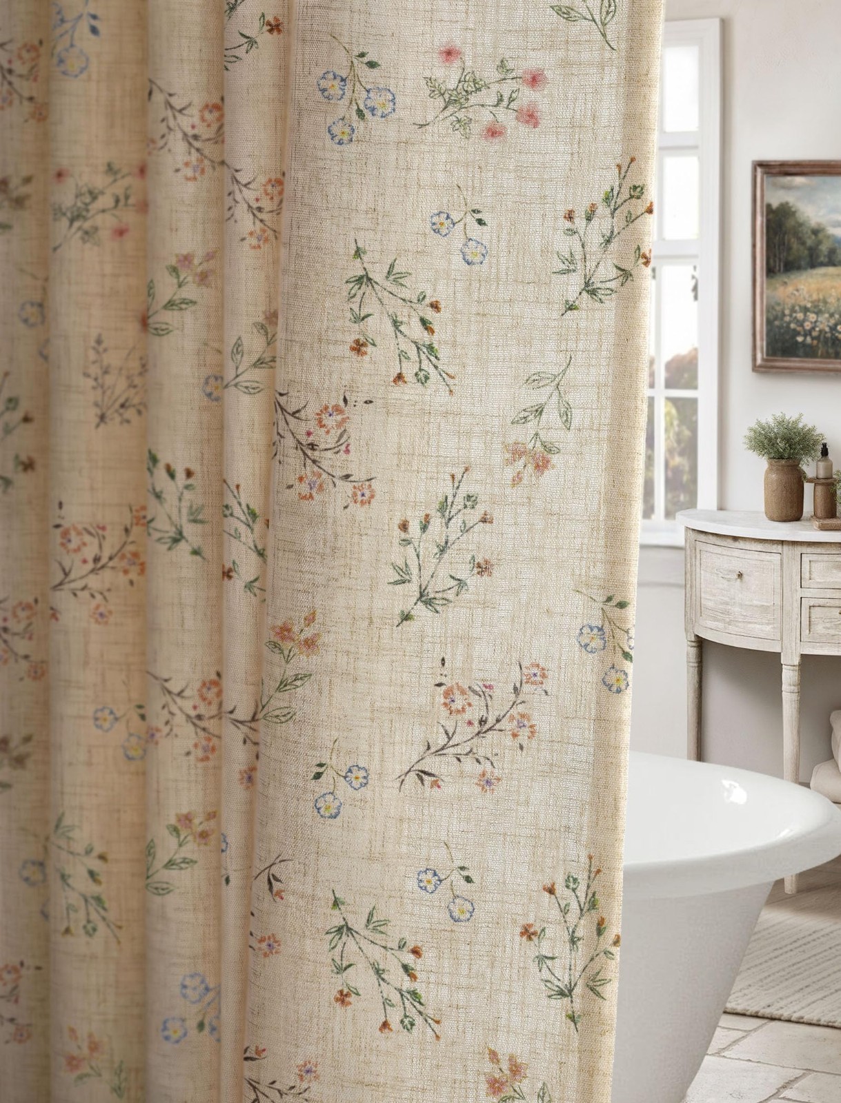 Vintage Floral Farmhouse Shower Curtain - 72x72\ Vintage Floral Farmhouse Shower Curtain - 72x72\