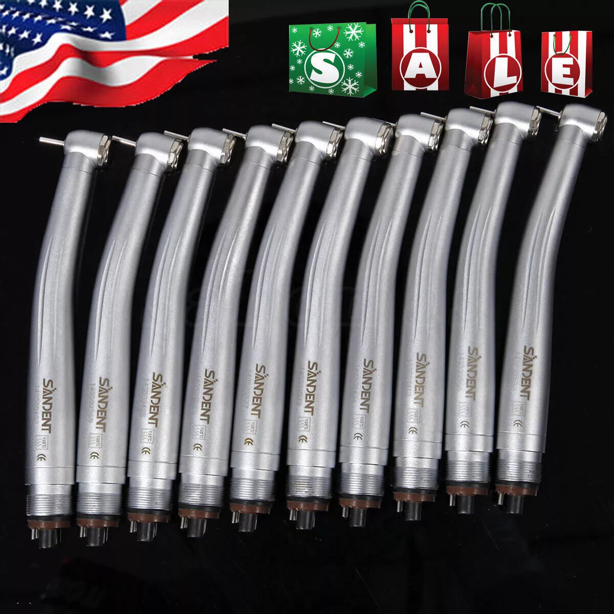 10pcs SANDENT NSK PANA MAX Style Dental High Speed Handpiece Push Button 4 Hole