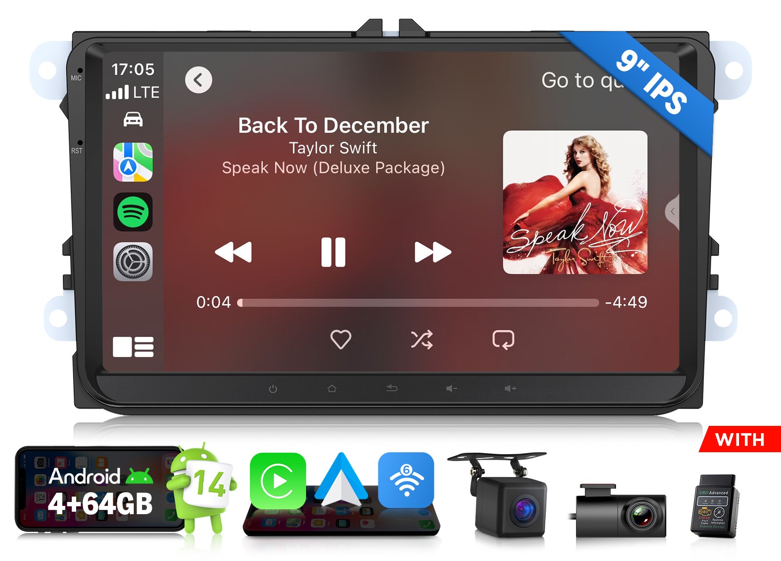 CAM+OBD+DVR+Eonon Android Auto 14 9\
