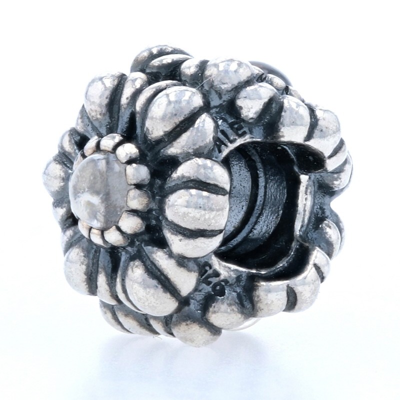 NEW Retired Pandora Birthday Bloom Charm - Sterling Silver April 790580BK Bead