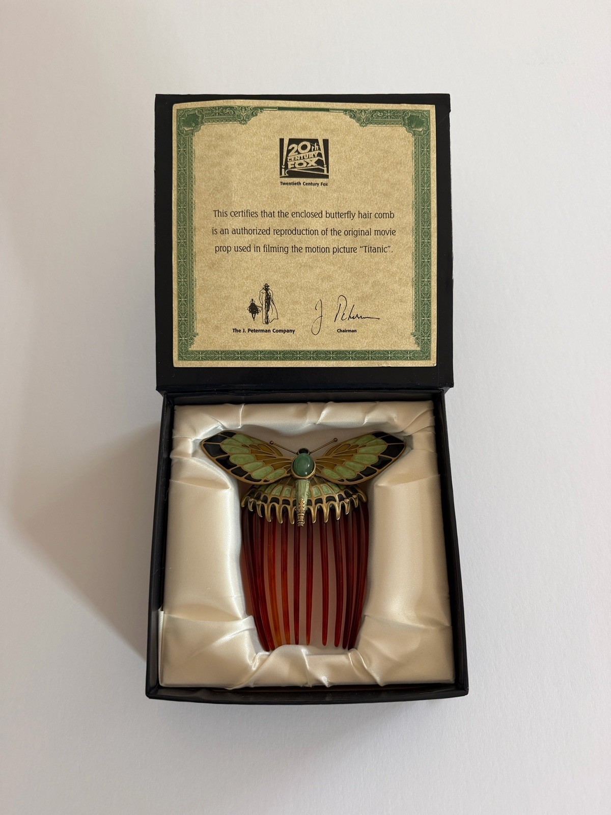 J. Peterman Rose’s Butterfly Comb W COA - RARE