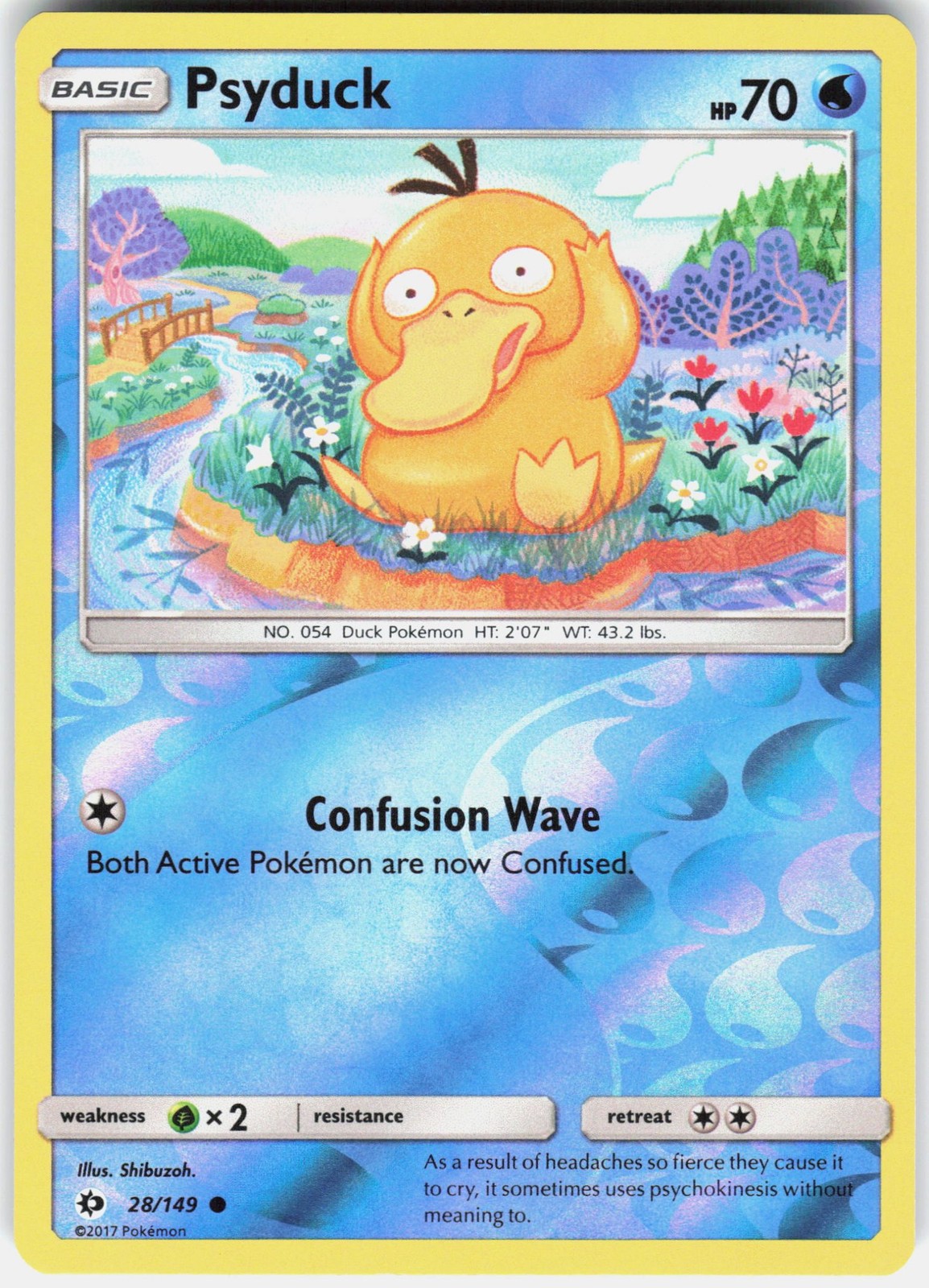Psyduck Reverse Holofoil SM Base Set 28/149 NM