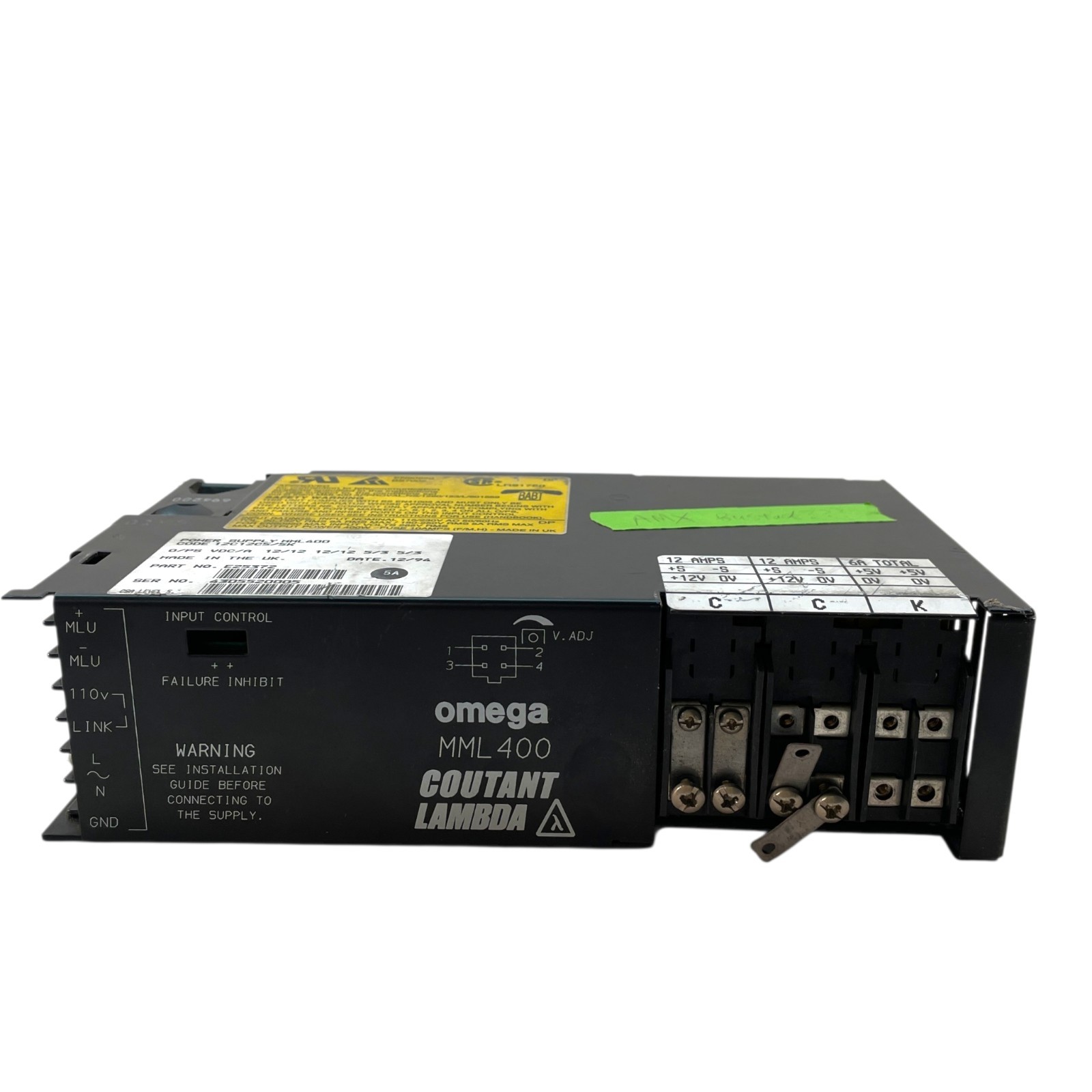 Omega Coutant Lambda MML400 Power Supply Module 12C12C5/5K 400W 12V 5V