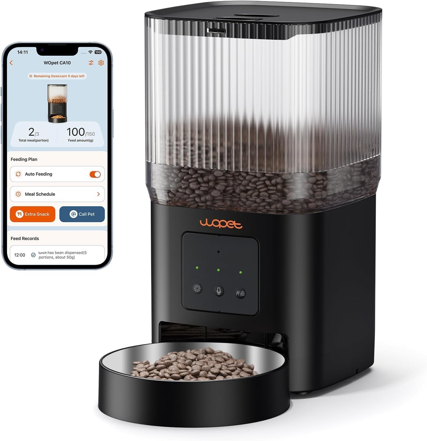 WOPET 4L Automatic Cat and Dog Feeder WiFi Automatic-Black MSRP $49.99 NWB WOPET 4L Automatic Cat and Dog Feeder WiFi Automatic-Black MSRP $49.99 NWB