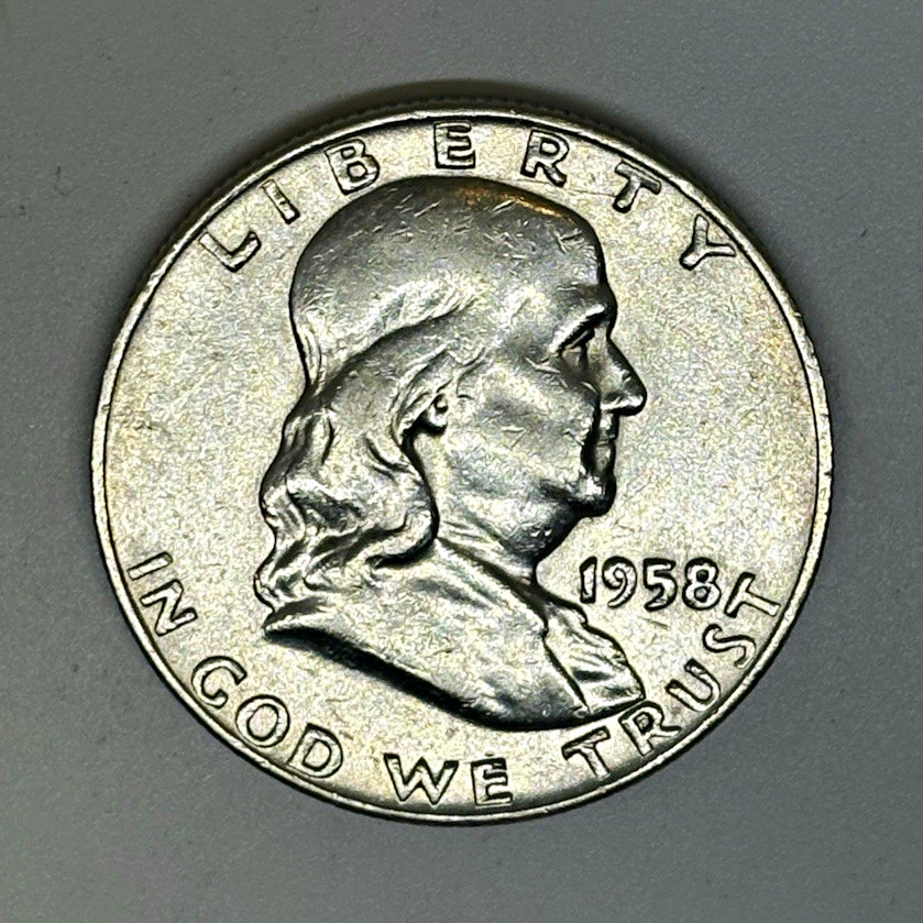 1958 D Franklin Half Dollar 50C 90% Silver Business Strike Denver 1958 D Franklin Half Dollar 50C 90% Silver Business Strike Denver