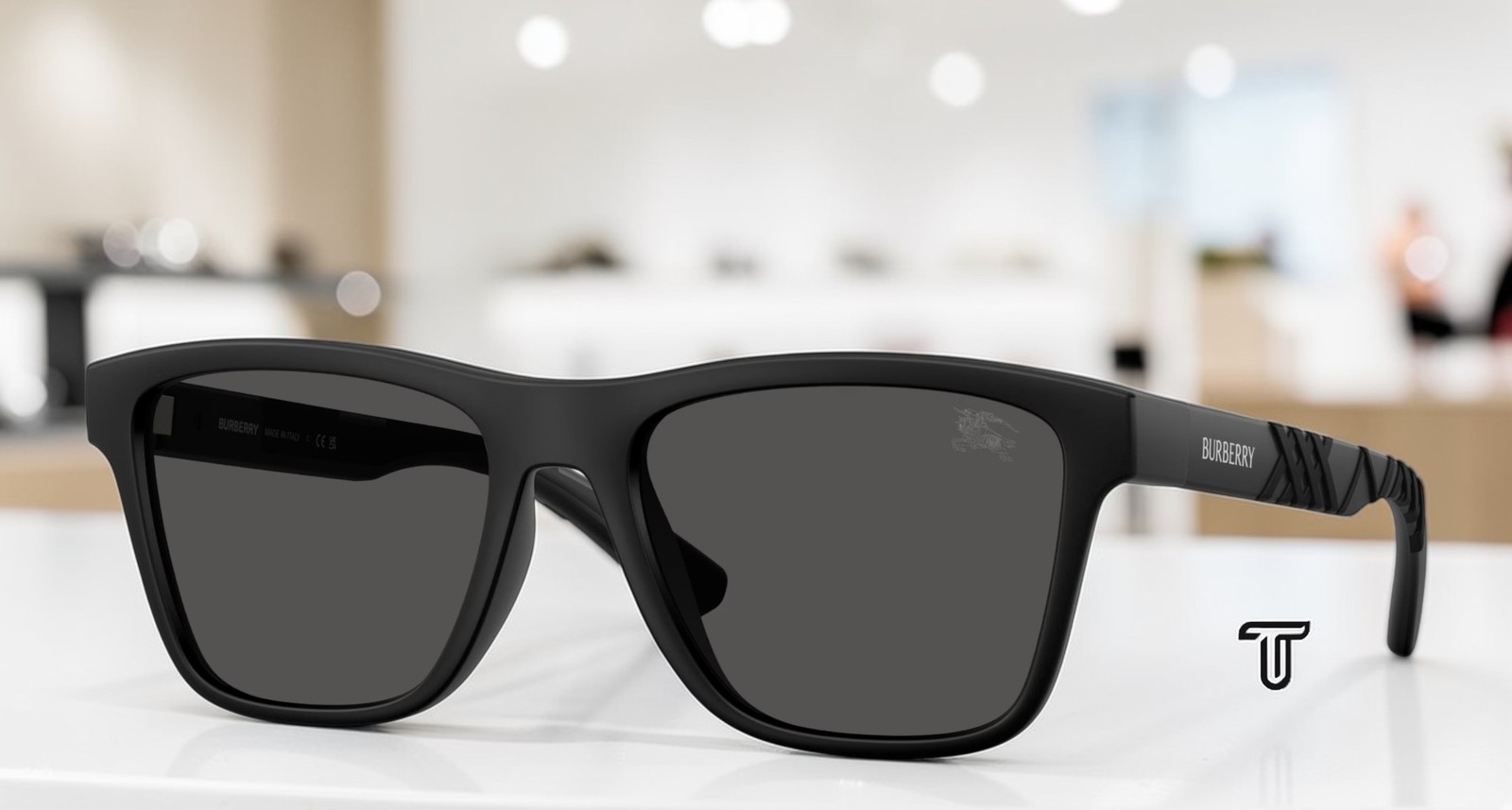 BURBERRY BE4482U 346487 Matte Black Dark Grey 55 mm Men\'s Sunglasses