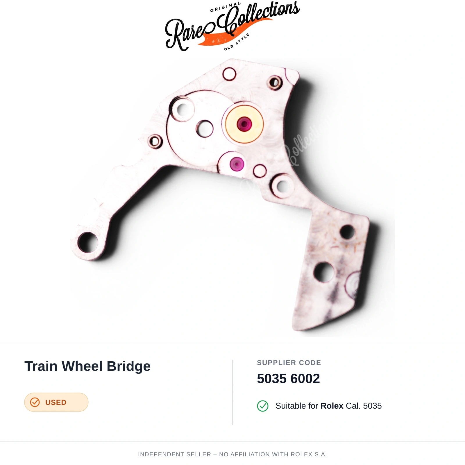 (cod. 5035 6002) for Rolex Train Wheel Bridge Used Good Condition