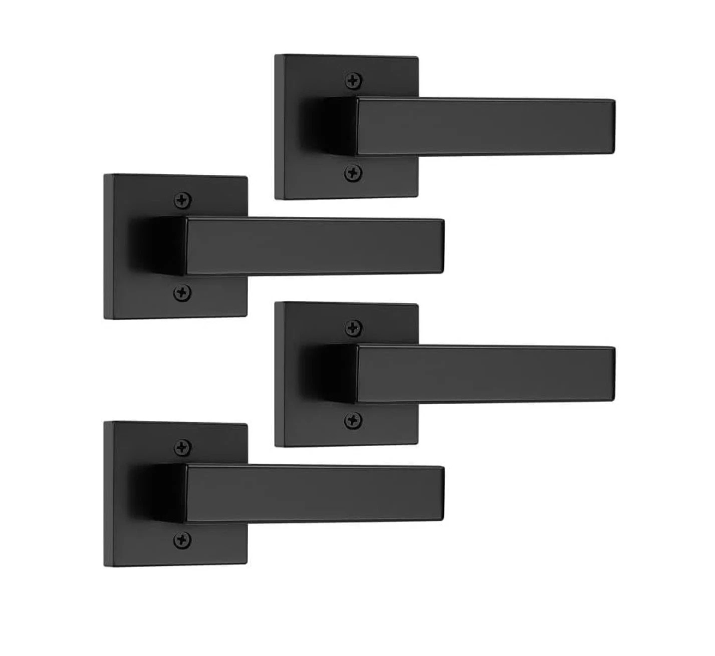 Probrico 4 Pack Door Lever Dummy Lever Door Handle for Closets French Doors BLK Probrico 4 Pack Door Lever Dummy Lever Door Handle for Closets French Doors BLK