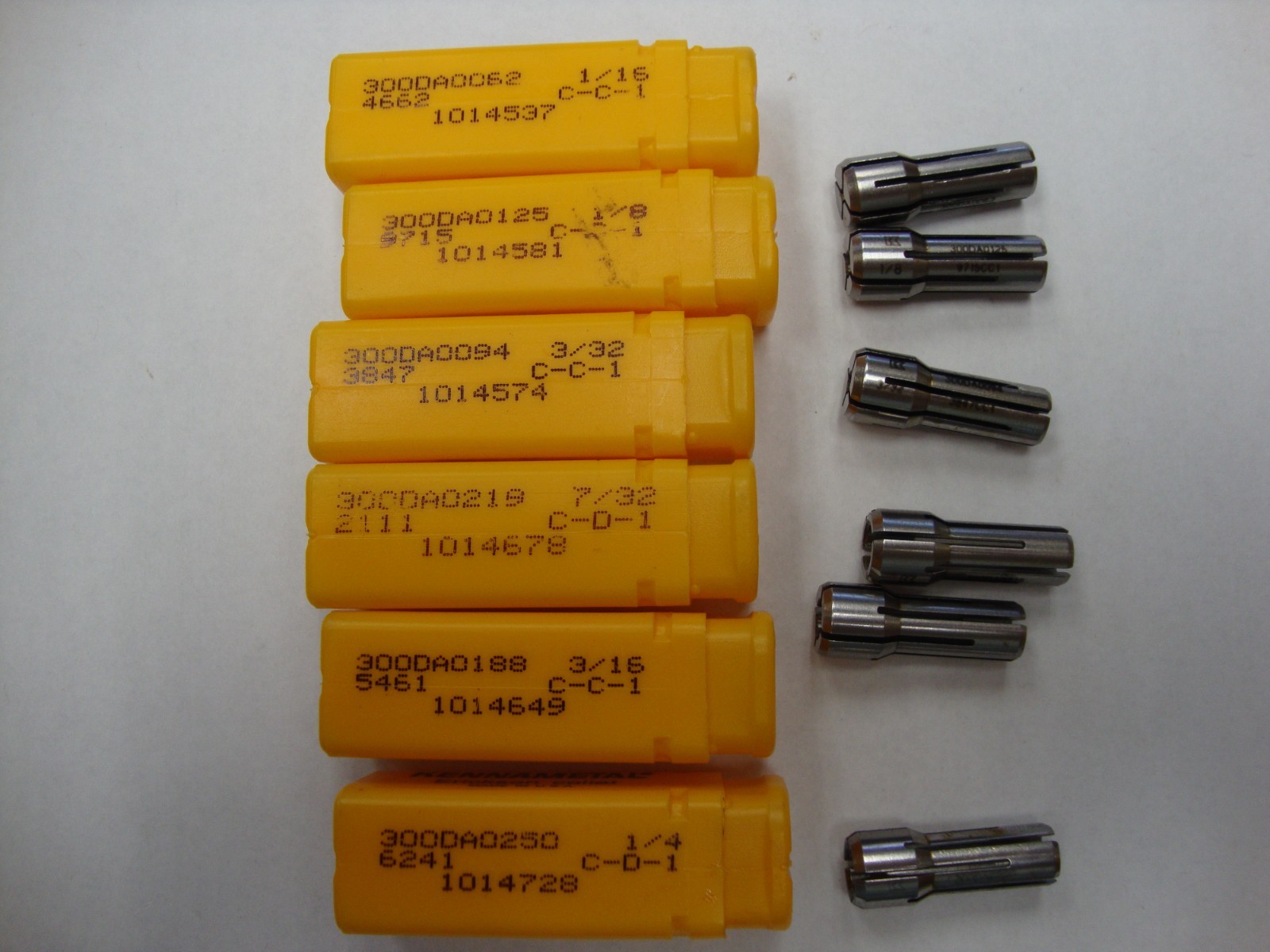 Kennametal- Erickson Collet set, DA300, 6 pieces, USA Kennametal- Erickson Collet set, DA300, 6 pieces, USA