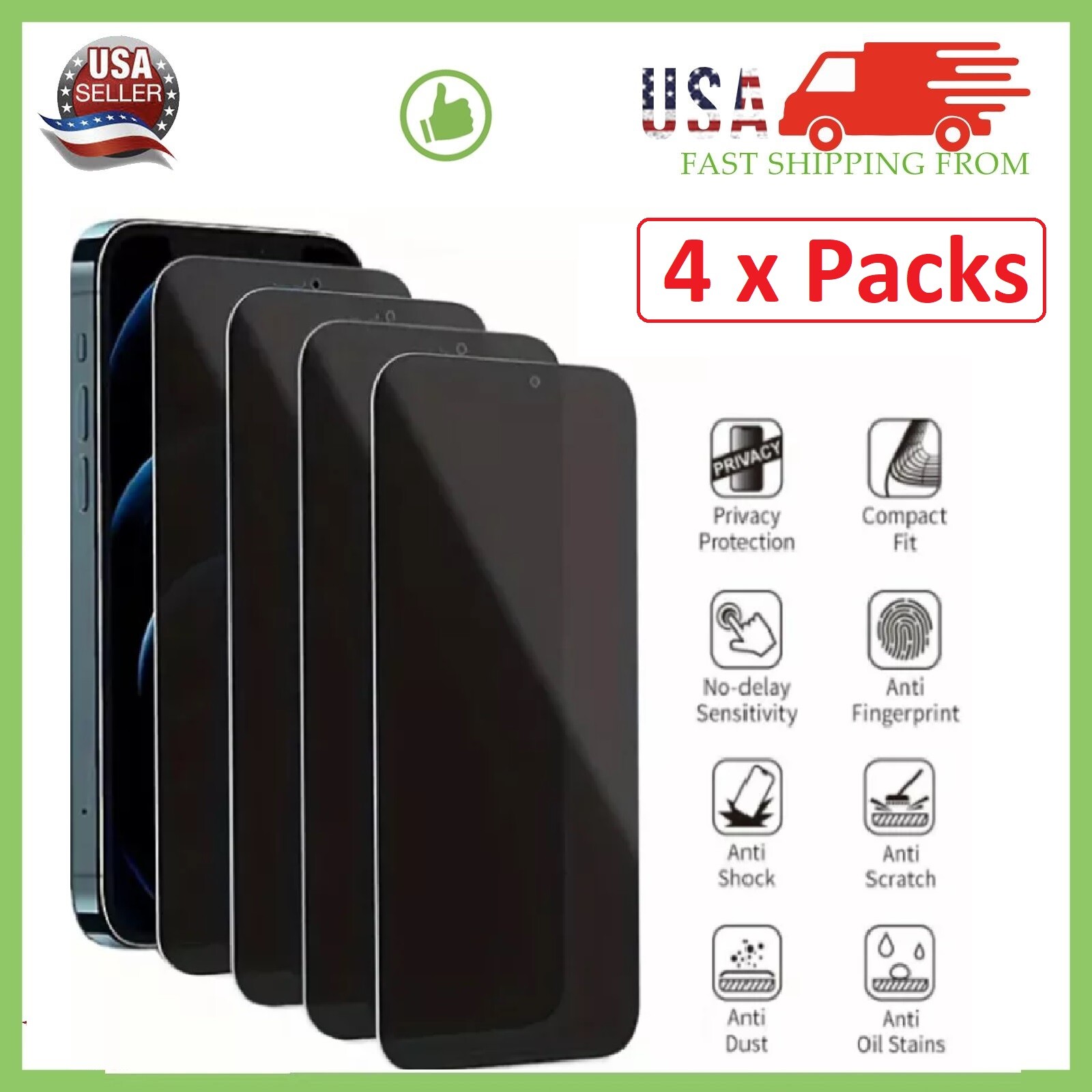 Wholesale Privacy Tempered Glass Screen Protector for iPhone 18 17 16 15 Pro Max
