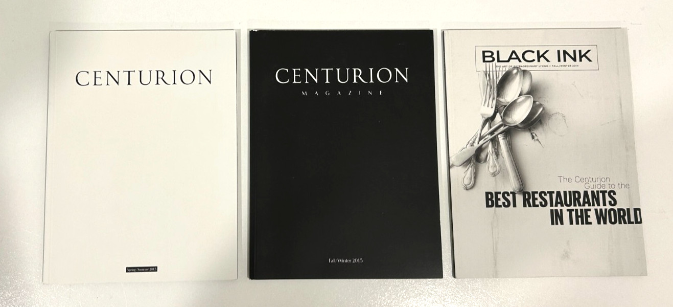 American Express Amex Centurion Magazines + BLACK INK Magazine