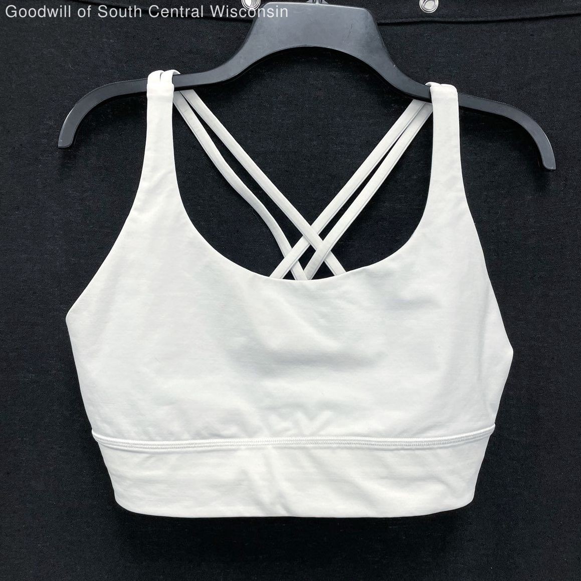 Wmns LULULEMON White Energy Longline Strappy Racerback Athletic Sports Bra Sz 14