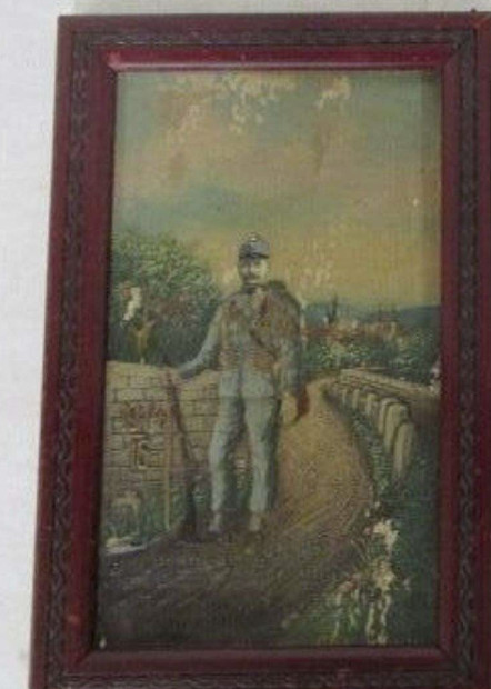 WWI Austro-Hungarian K.u.K. Soldier Reservist Memento Framed 1914–1916 Folk Art
