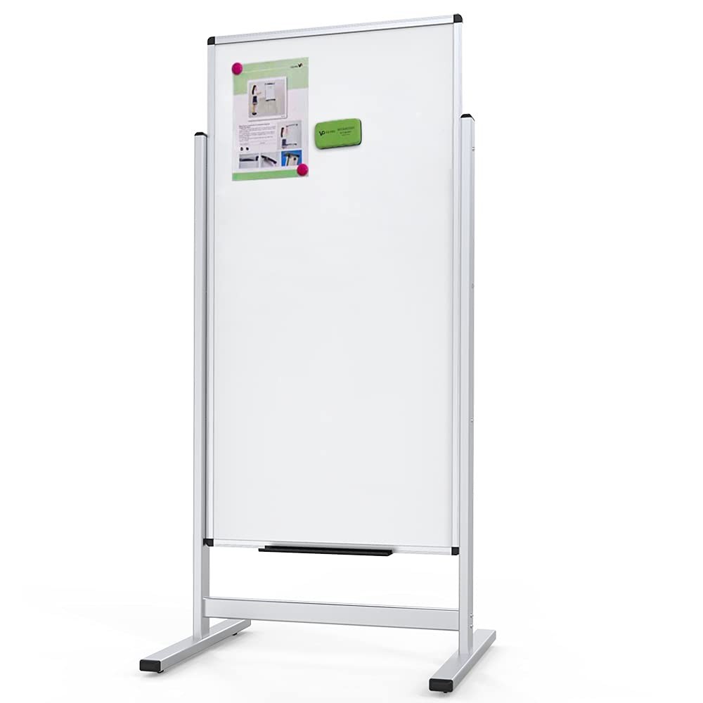 VIZ-PRO Double-sided Magnetic Stand Whiteboard, 48 X 24 Inches, Aluminium Frame VIZ-PRO Double-sided Magnetic Stand Whiteboard, 48 X 24 Inches, Aluminium Frame