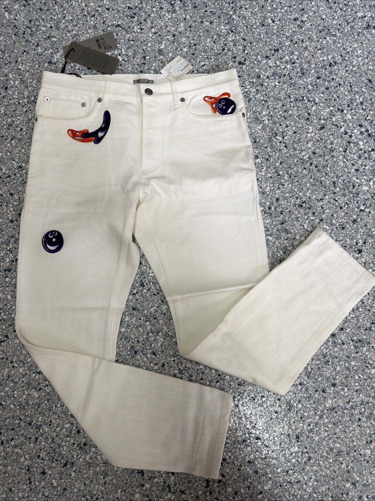 NWT 100% Authentic CHRISTIAN DIOR Men’s Slim Fit White Denim Jeans Size 30
