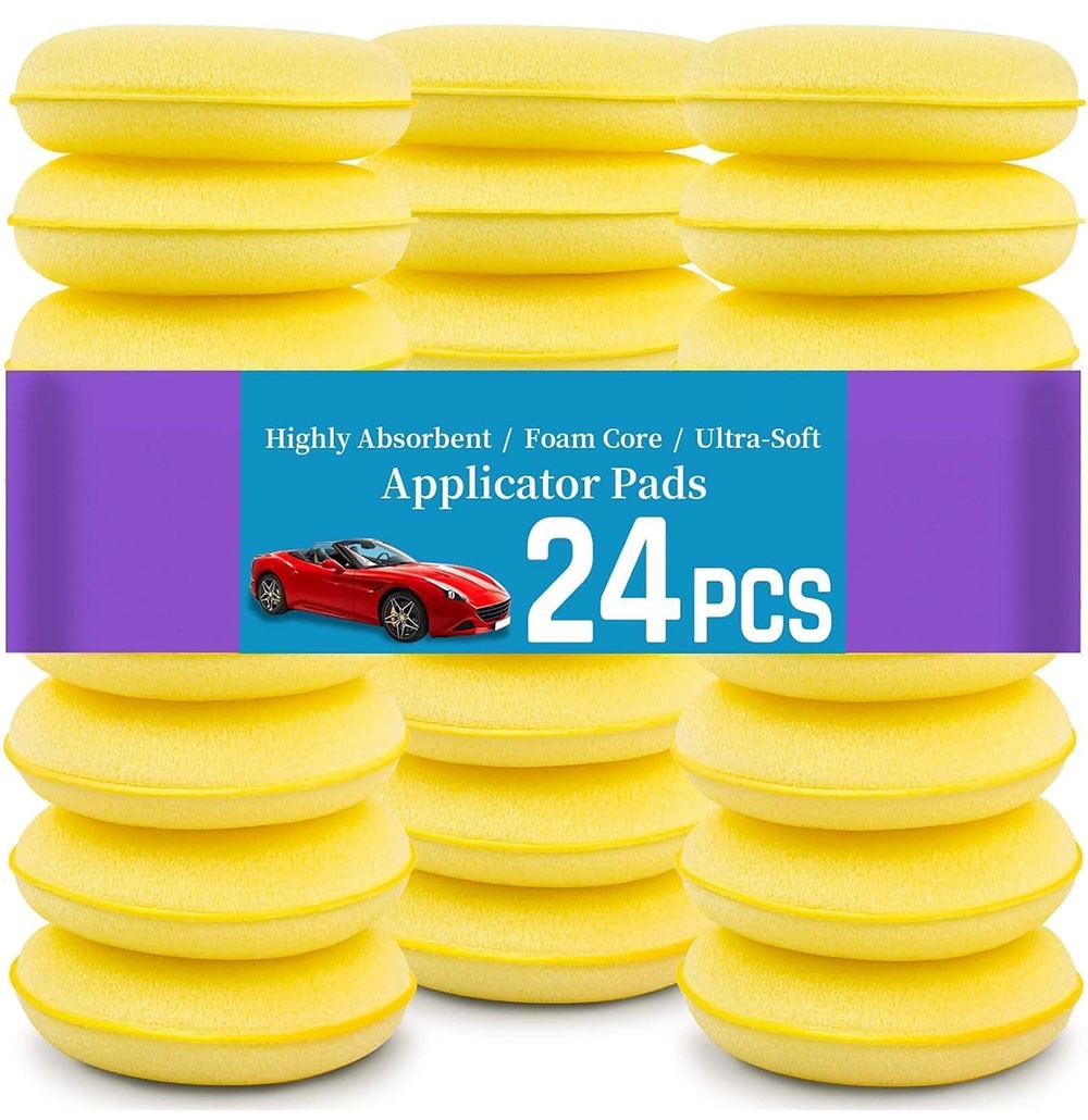 24pcs Car Waxing Polish Foam Sponge Wax Applicator Cleaning Tool Detailing Pads