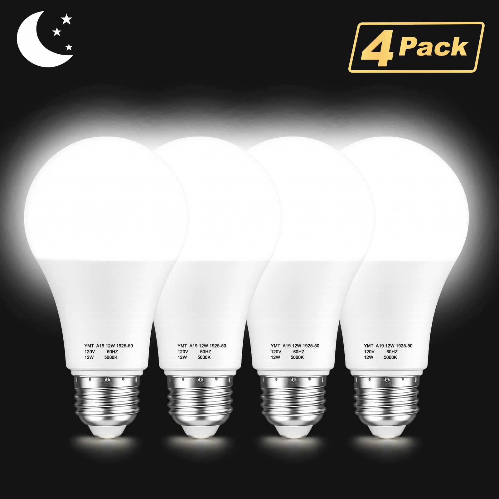 A19 Dusk to Dawn LED Light Bulbs with Photocell Sensor Automatic On/Off