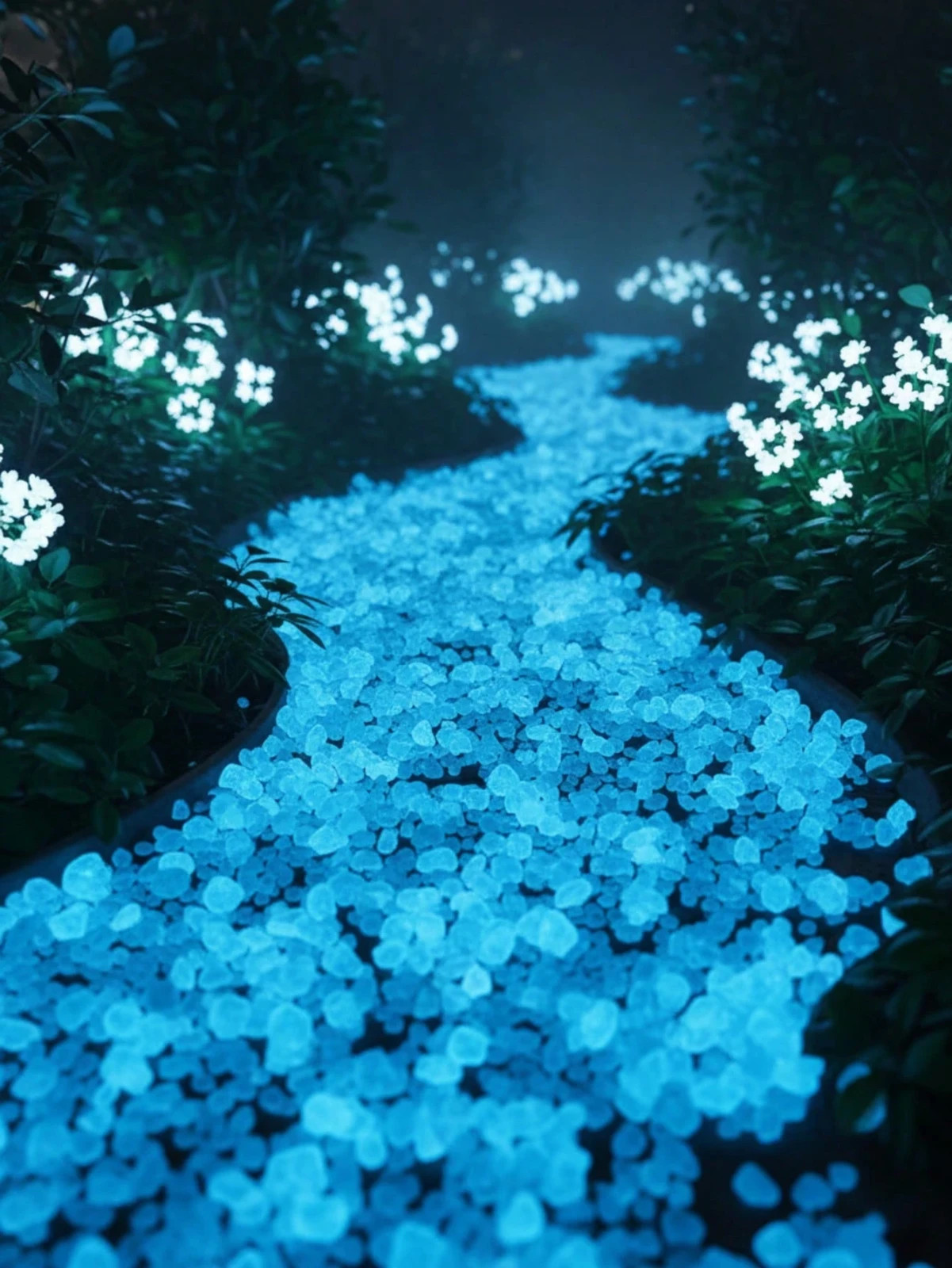 10,000pcs Glow-In-The-Dark Blue Pebbles, Suitable For Garden Path, Lawn