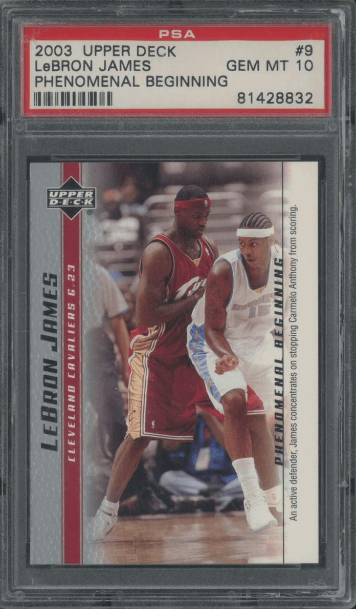 Graded 2003-04 UD LeBron James #9 Phenomenal Beginning Rookie Card PSA 10