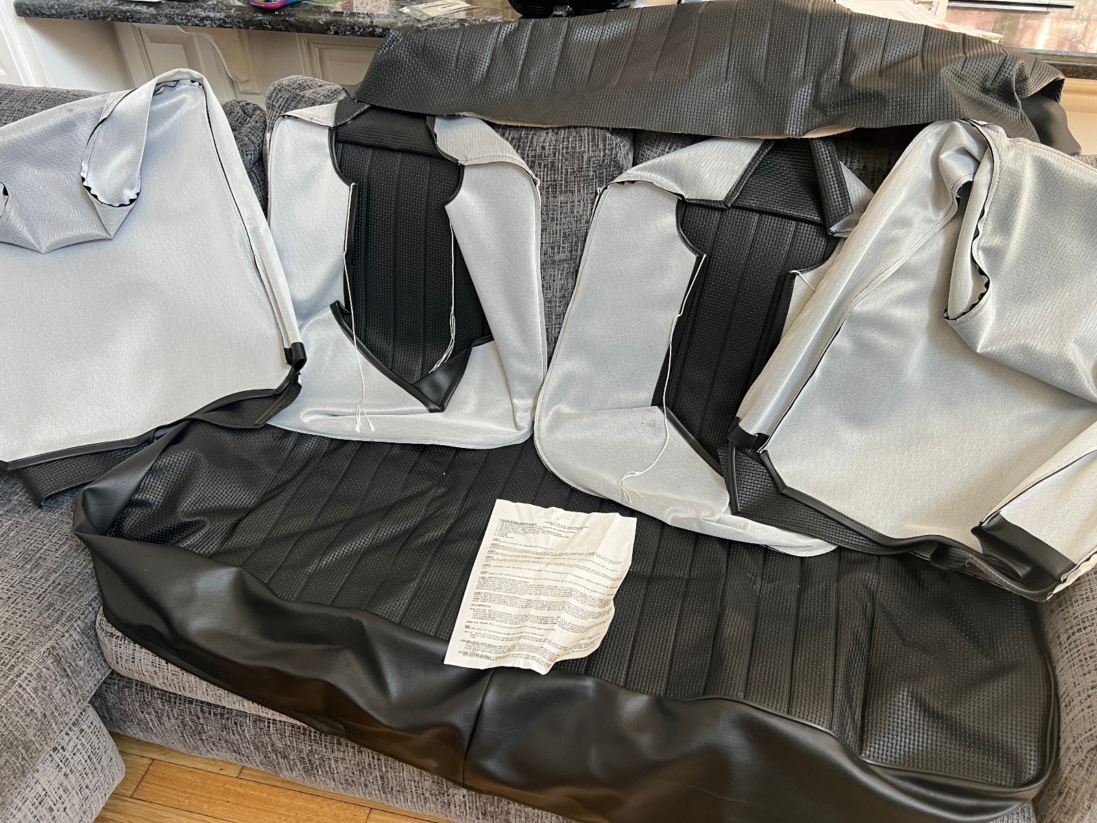 1968-1969 VW Volkswagen Beetle Front & Rear Seat Upholstery Black TMI 43-1125-01