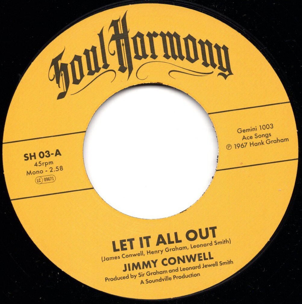 Jimmy Conwell / The Exits - Let It All Out - NEW KENT SOUL HARMONY 45 - HEAR NOW