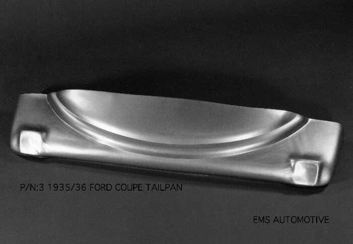 1935, 36 ford coupe, cabriolet tailpan, ems automotive part #3 rear body panel 1935, 36 ford coupe, cabriolet tailpan, ems automotive part #3 rear body panel