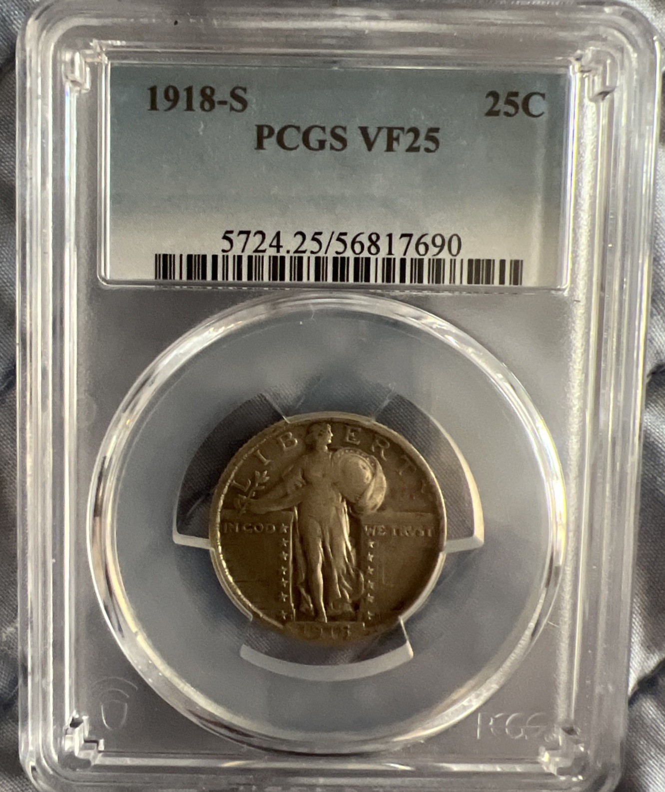 1918 s Standing Liberty Quarter Graded VF 25 1918 s Standing Liberty Quarter Graded VF 25