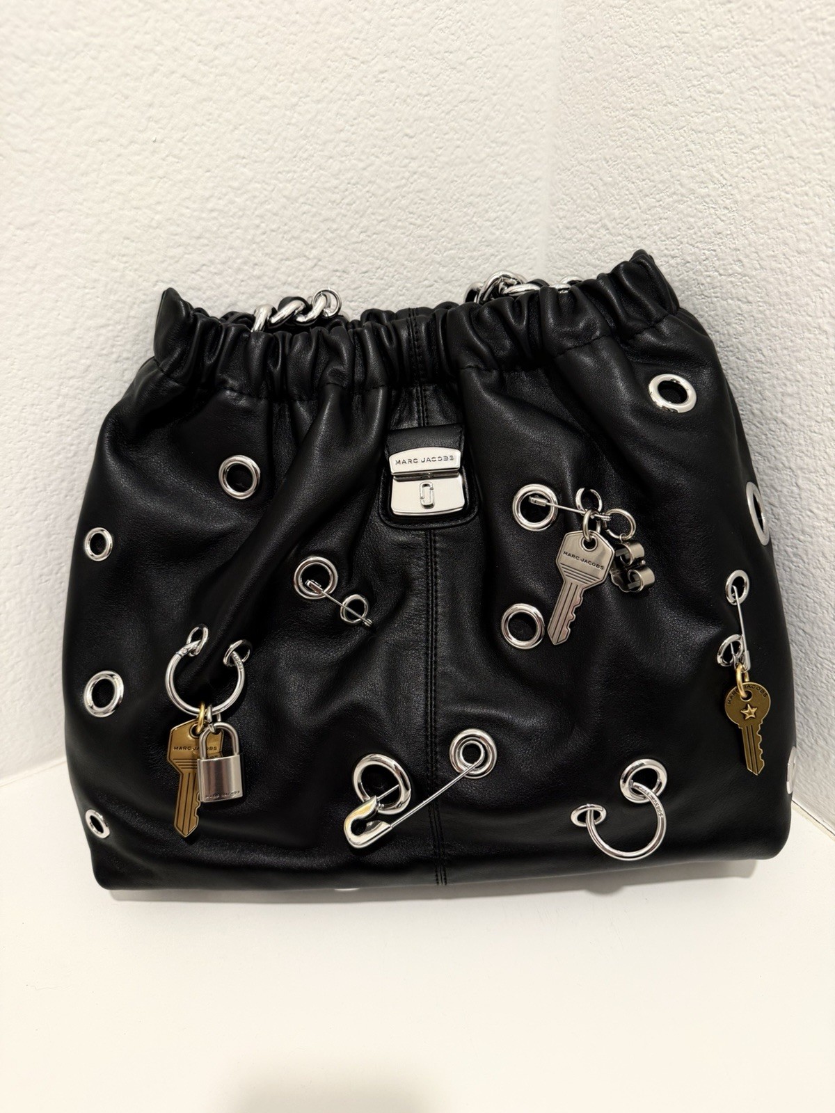 Marc Jacobs Grommet Cristina Tote Bag Black Leather NWT Marc Jacobs Grommet Cristina Tote Bag Black Leather NWT