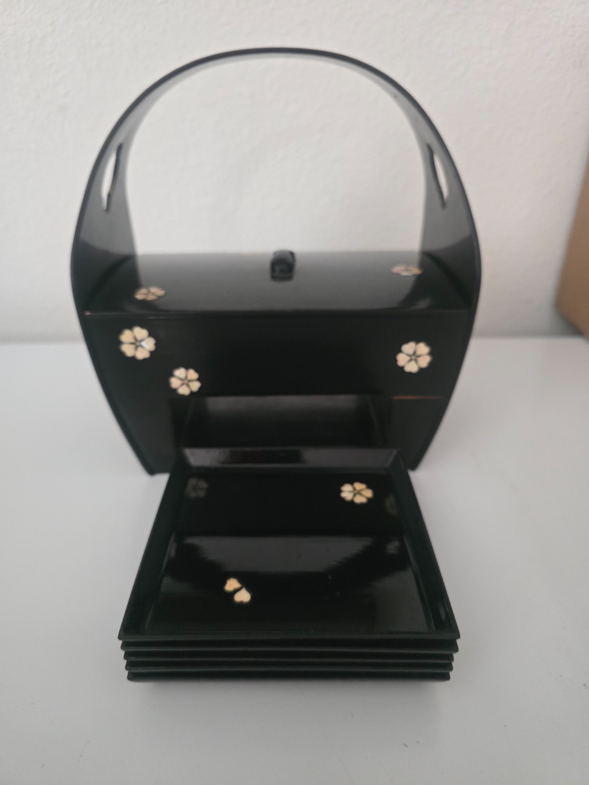 Vintage Japanese Lacquer Picnic Box w/5 trays Vintage Japanese Lacquer Picnic Box w/5 trays