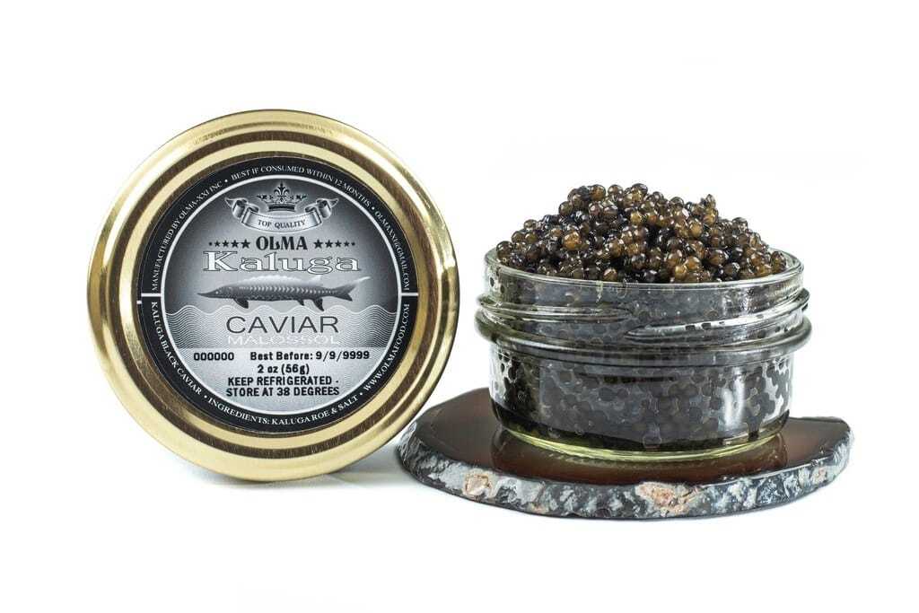 Kaluga Black Caviar (Metal Tin/Glass Jar), Чёрная Икра Калуга Малосольная Kaluga Black Caviar (Metal Tin/Glass Jar), Чёрная Икра Калуга Малосольная