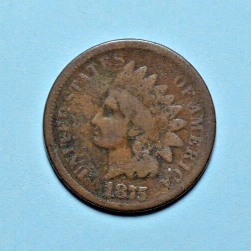 1875 Indian Head Cent Penny ~ G GOOD ~ US Type Coin Collectible 1875 Indian Head Cent Penny ~ G GOOD ~ US Type Coin Collectible