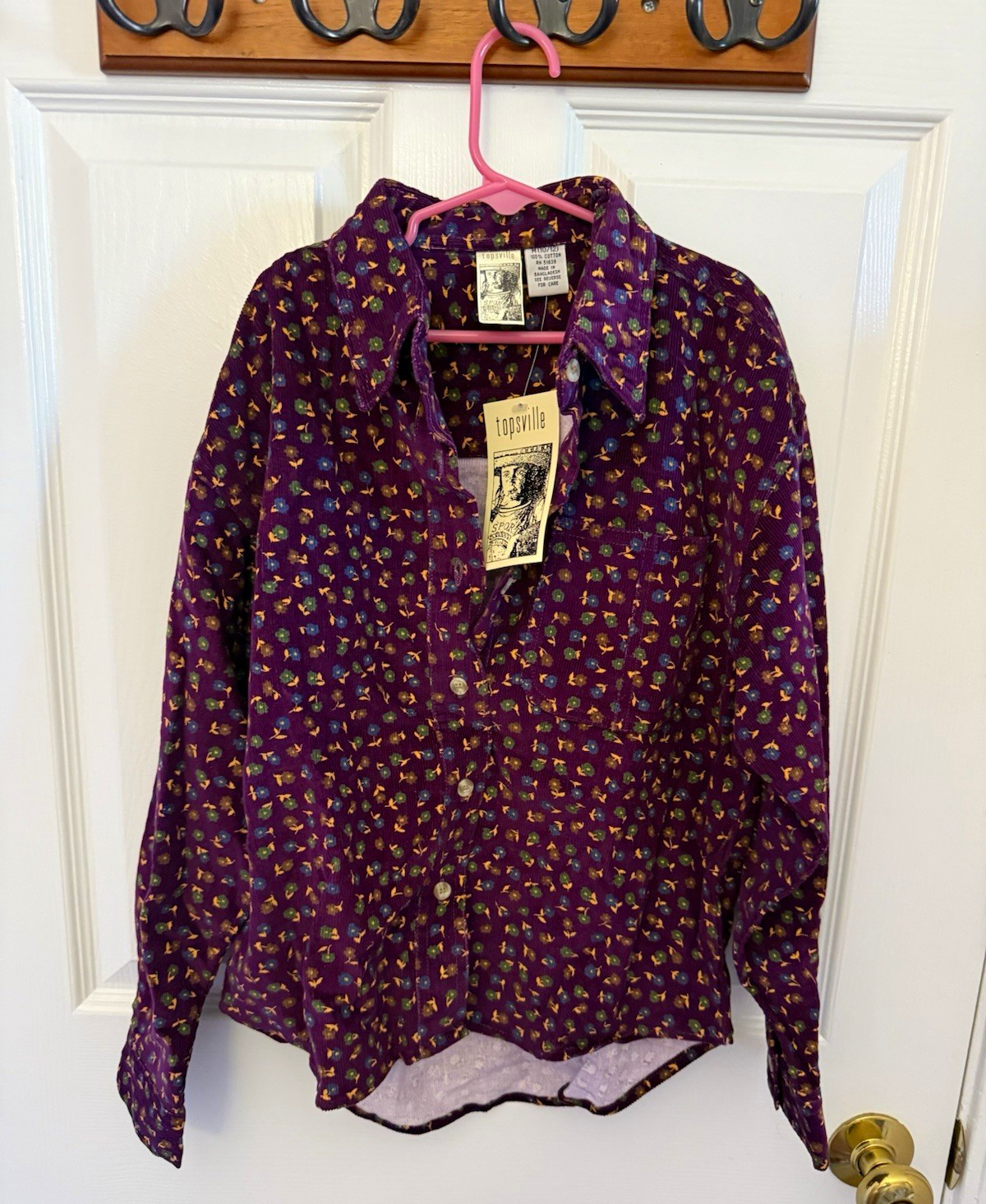 NWT Vintage 80s 90s Topsville Purple Floral Button-Up Long Sleeve Shirt GIRLS M NWT Vintage 80s 90s Topsville Purple Floral Button-Up Long Sleeve Shirt GIRLS M