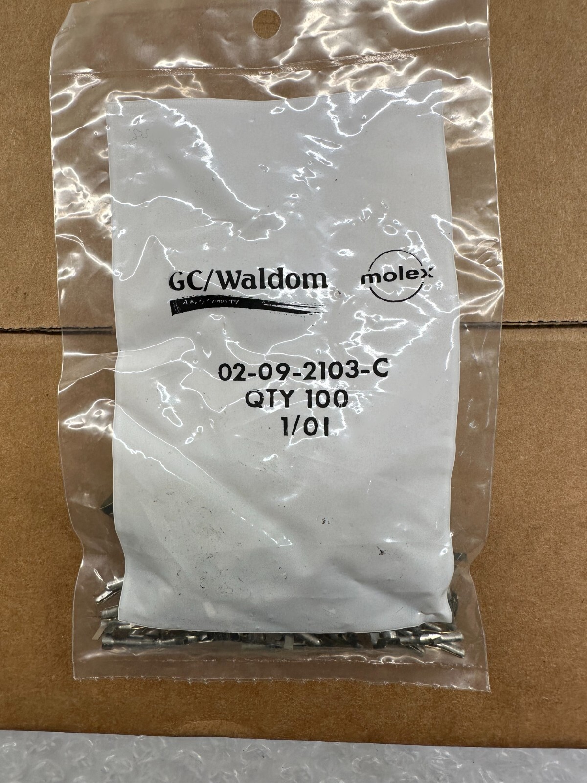 GC/WALDOM MOLEX,02-09-2103-C,CRIMP CBL CONNECTOR CONTACT MOUNT 100 PCS GC/WALDOM MOLEX,02-09-2103-C,CRIMP CBL CONNECTOR CONTACT MOUNT 100 PCS