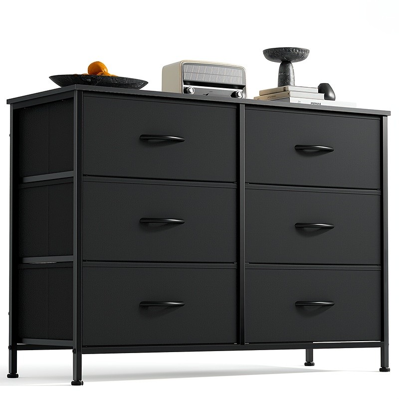6 Drawer Dresser for Bedroom -Fabric and particle board material 6 Drawer Dresser for Bedroom -Fabric and particle board material