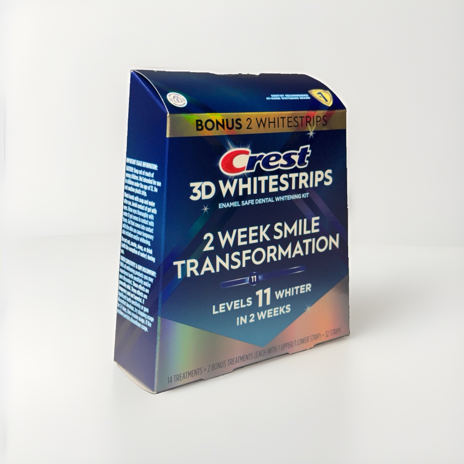 Crest 3D Whitestrips Level 11 Whiter Enamel Safe White Kit 32 Strips EXP 4/27 Crest 3D Whitestrips Level 11 Whiter Enamel Safe White Kit 32 Strips EXP 4/27