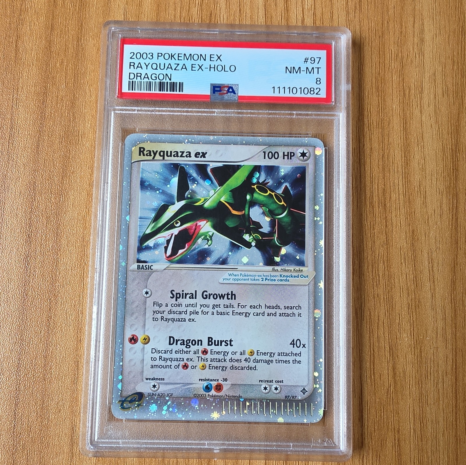 2003 POKEMON EX DRAGON #97 RAYQUAZA EX-HOLO PSA 8 2003 POKEMON EX DRAGON #97 RAYQUAZA EX-HOLO PSA 8