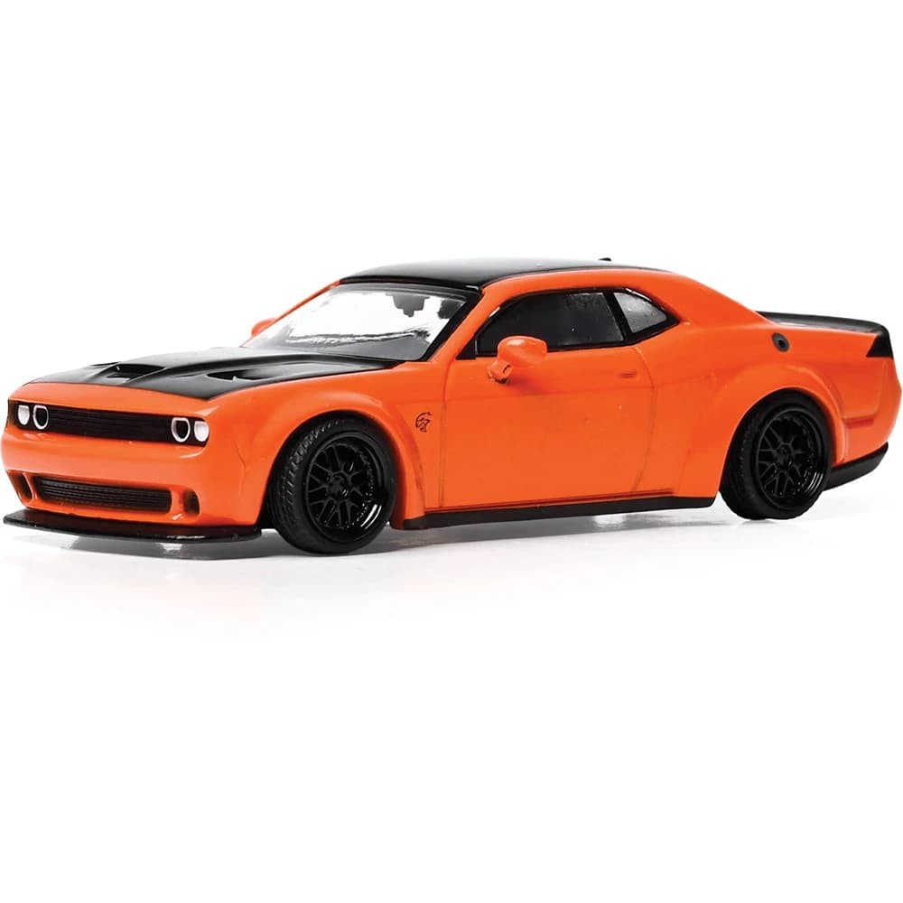 IXO America 1/64 2019 Dodge Challenger SRT Hellcat Go Mango Diecast U64RDC001