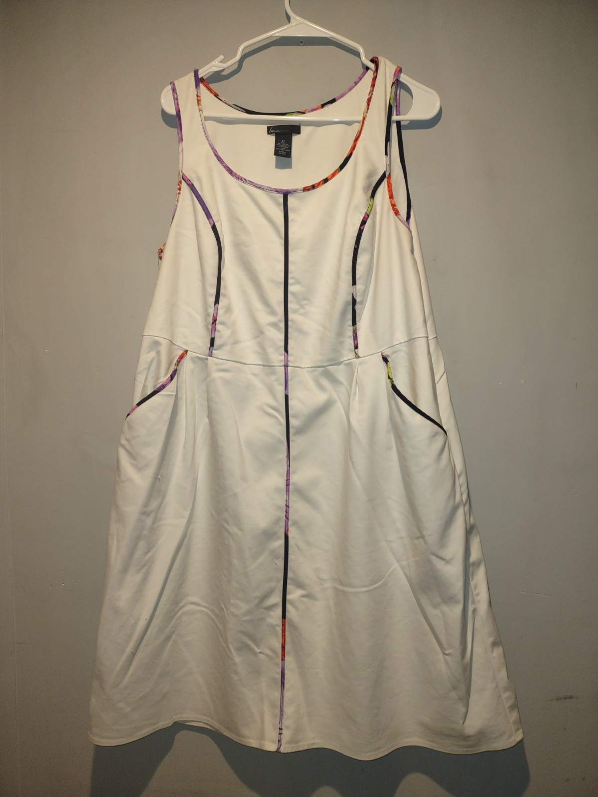 Lane Bryant Sleeveless White Dress With Pockets Size 20