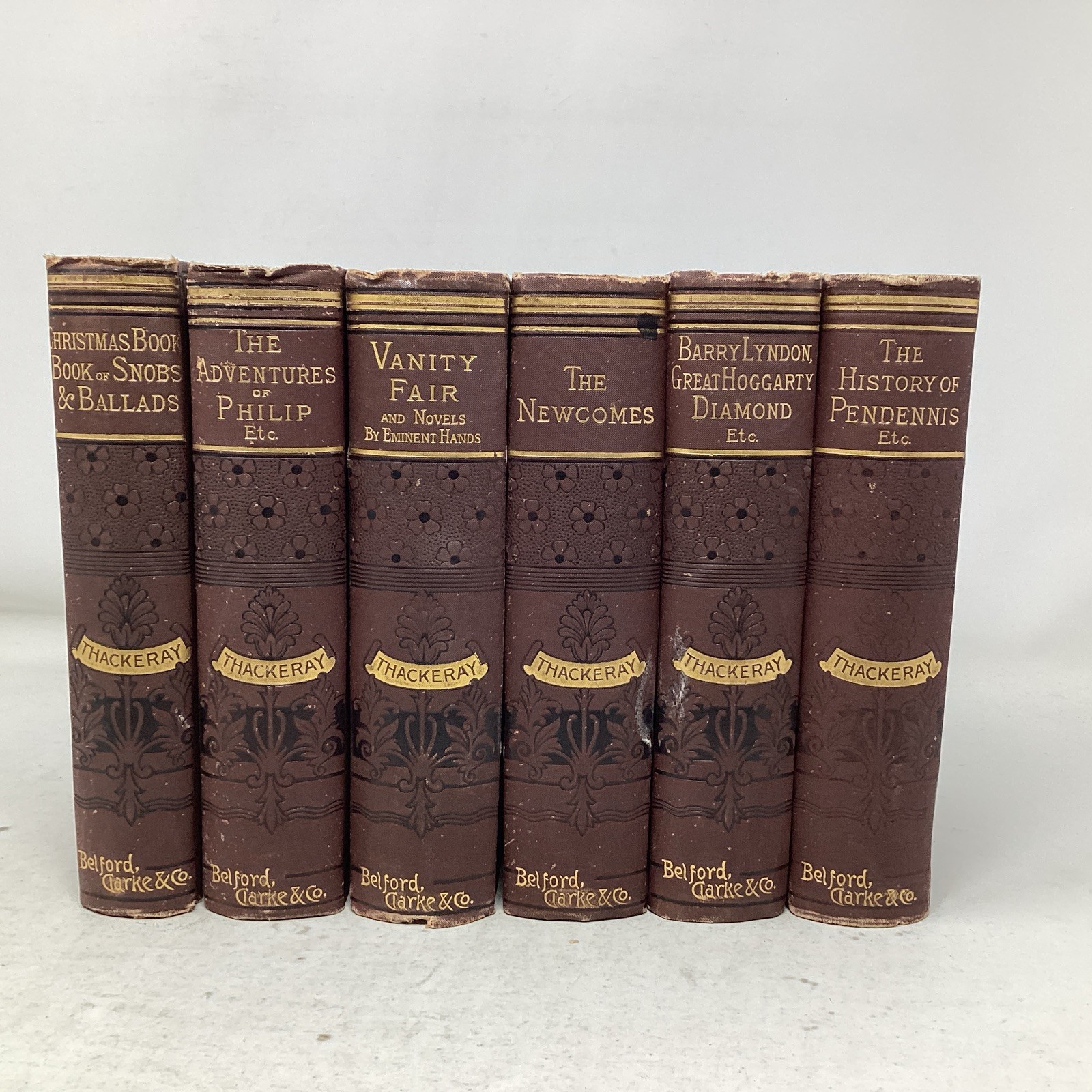 1880s 6 volume set Thackeray’s Works Cloth Hardcover 1880s 6 volume set Thackeray’s Works Cloth Hardcover