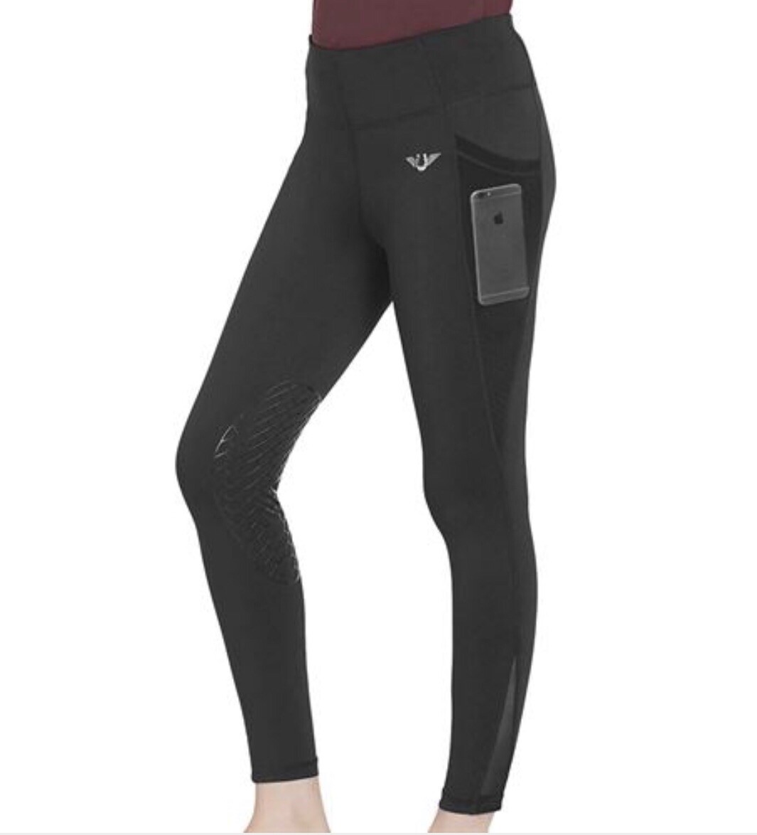 NWT TuffRider Ladies Minerva EquiCool Full Seat Tights Charcoal Large NWT TuffRider Ladies Minerva EquiCool Full Seat Tights Charcoal Large