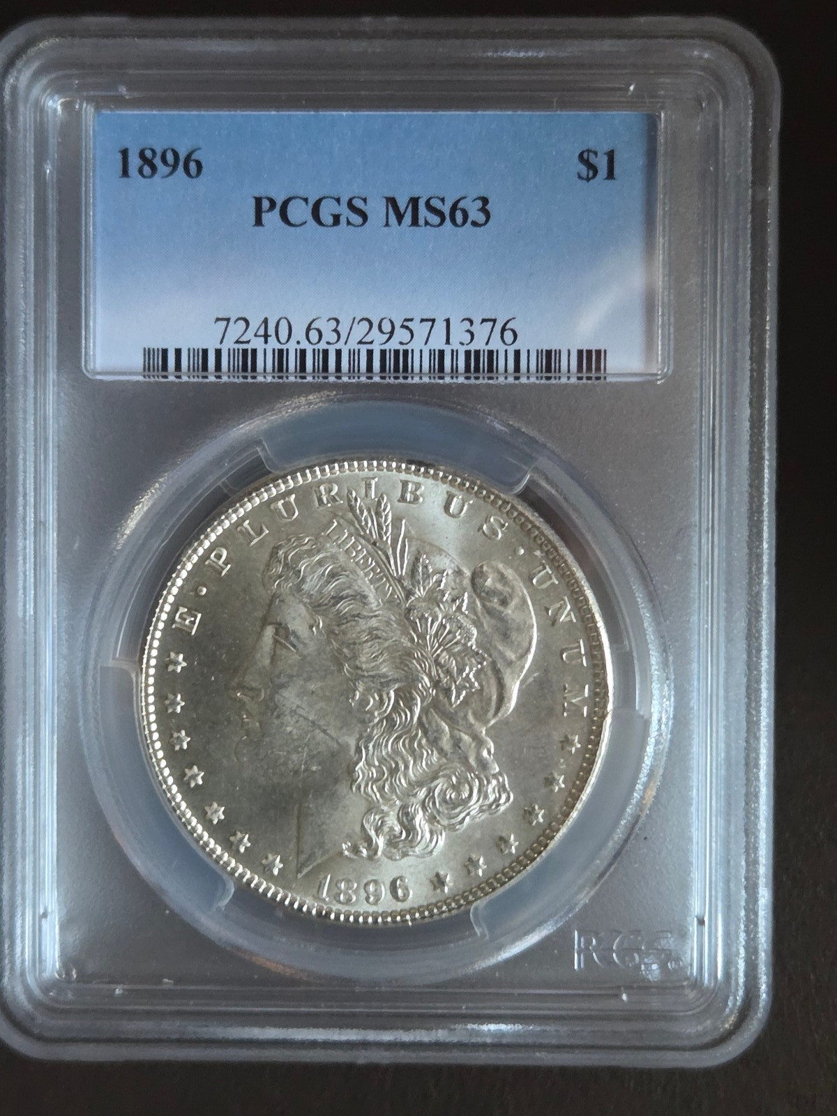1896 P Morgan Silver Dollar PCGS MS 63 1896 P Morgan Silver Dollar PCGS MS 63
