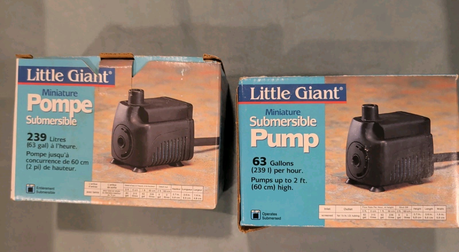 Little Giant Submersible Pump 63 Gal/hr New Fountain Pond Electric Waterfall NIB Little Giant Submersible Pump 63 Gal/hr New Fountain Pond Electric Waterfall NIB