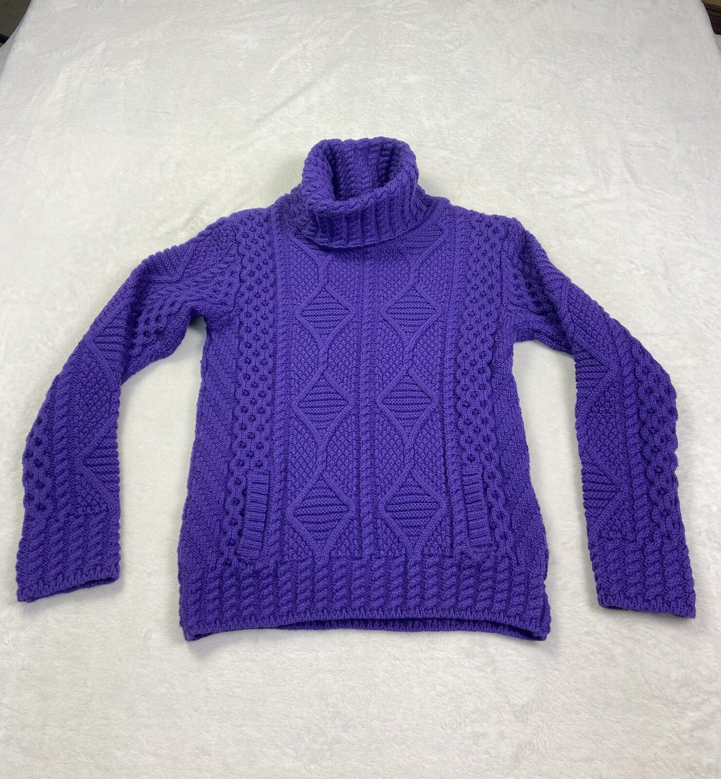 Vintage Blarney Woolen Mills Sweater Wool Aran Fisherman Cable Knit Ireland XS Vintage Blarney Woolen Mills Sweater Wool Aran Fisherman Cable Knit Ireland XS