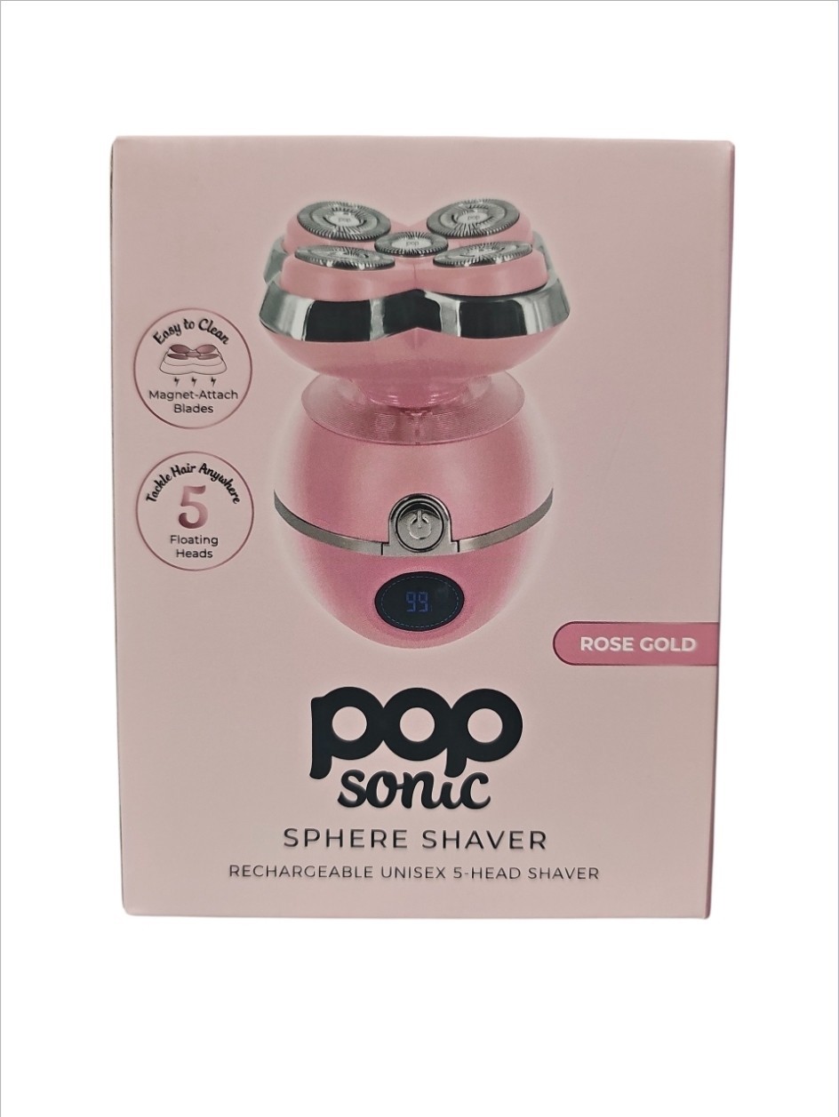 Pop Sonic Sphere Shaver 5-Head Rotary Unisex LED USB Rechargeable CHOOSE COLOR