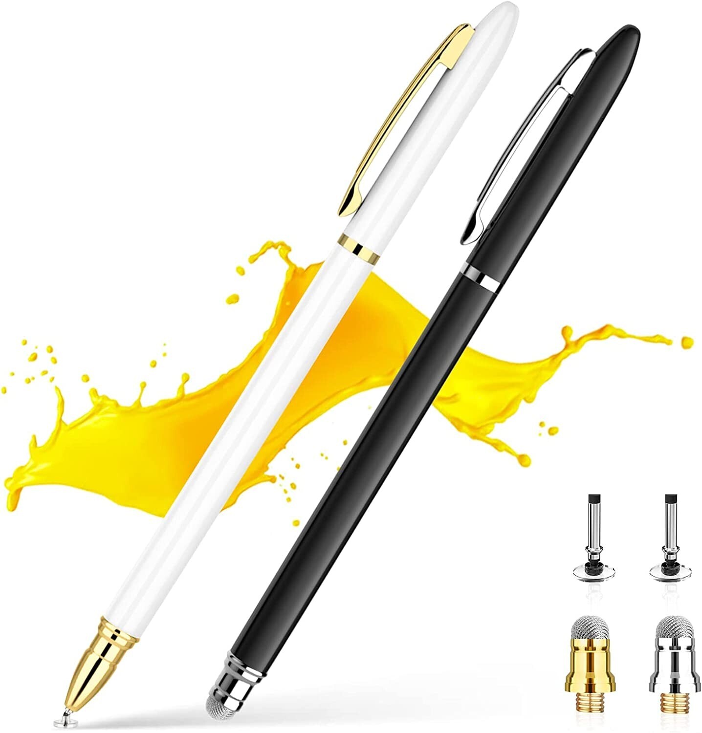 2 in 1 Precision Disc Stylus Touch Screen Pen Black White Universal 2 in 1 Precision Disc Stylus Touch Screen Pen Black White Universal