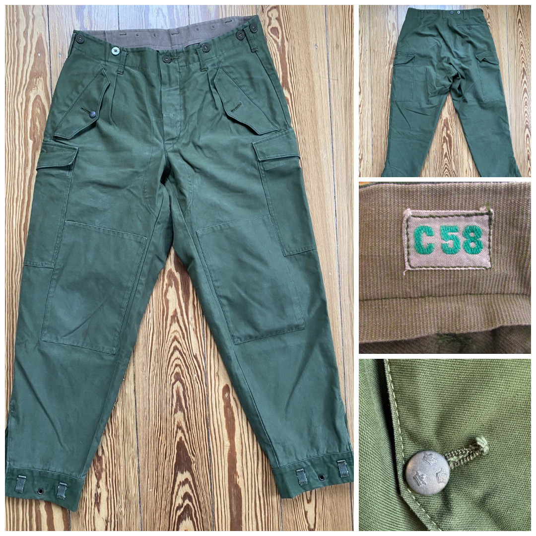Vtg 70s M59 Swedish Double Knee Military Green Tapered Pants 38 x 2 C58 3-Crowns Vtg 70s M59 Swedish Double Knee Military Green Tapered Pants 38 x 2 C58 3-Crowns